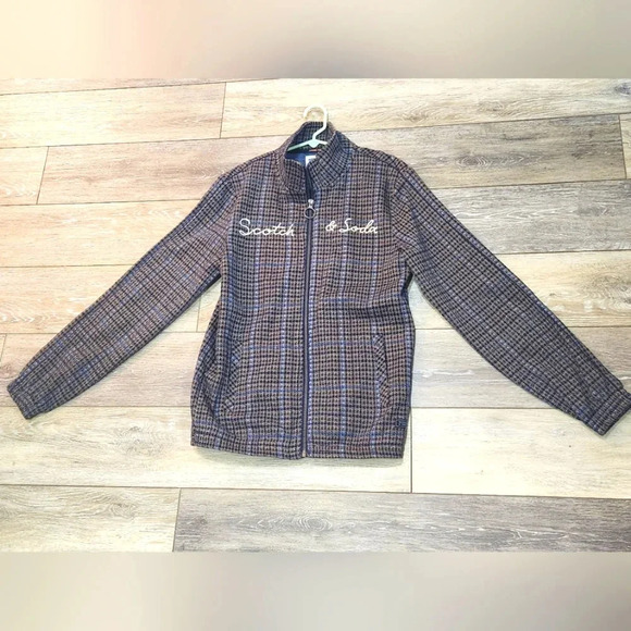 Scotch & Soda Other - Scotch & Soda Camper Comic Camper grey brown plaid long sleeve zipup jacket